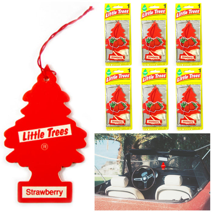 6 Pc Strawberry Scent Little Trees Air Freshener Home Car Hanging Office Aroma