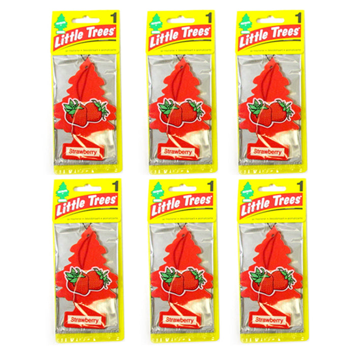 6 Pc Strawberry Scent Little Trees Air Freshener Home Car Hanging Office Aroma