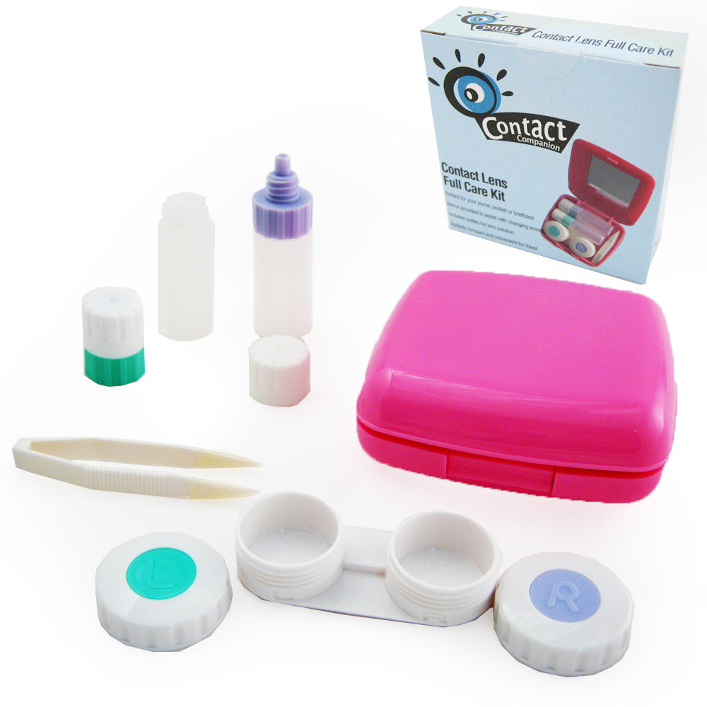 Travel Contact Lens Case Kit Compact Mirror Eye Care Saline Solution B