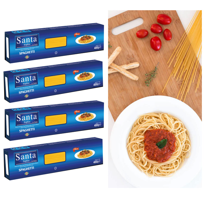4 Pk Pasta Spaghetti Noodles Italian Dinner Meal 400g High Quality Durum Wheat