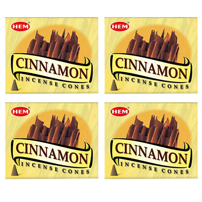 40 Ct Hem Cinnamon Incense Cones Hand Rolled Backflow Smoke Natural Aromatherapy