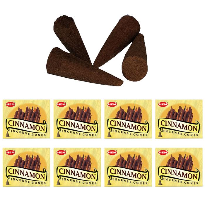 80 Ct Hem Cinnamon Incense Cones Natural Fragrance Backflow Smoke Air Purifier