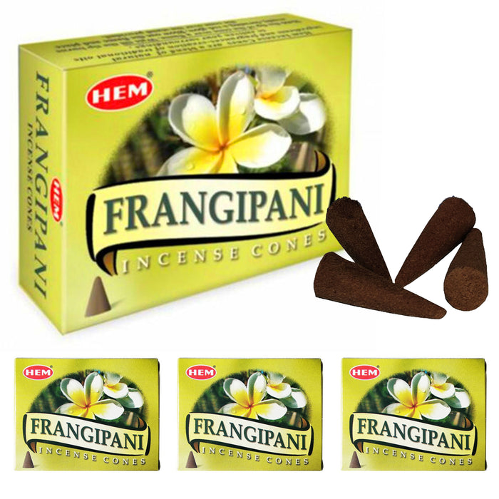40 Hem Frangipani Incense Cones Natural Hand Rolled Plumeria Flower Scent Aroma