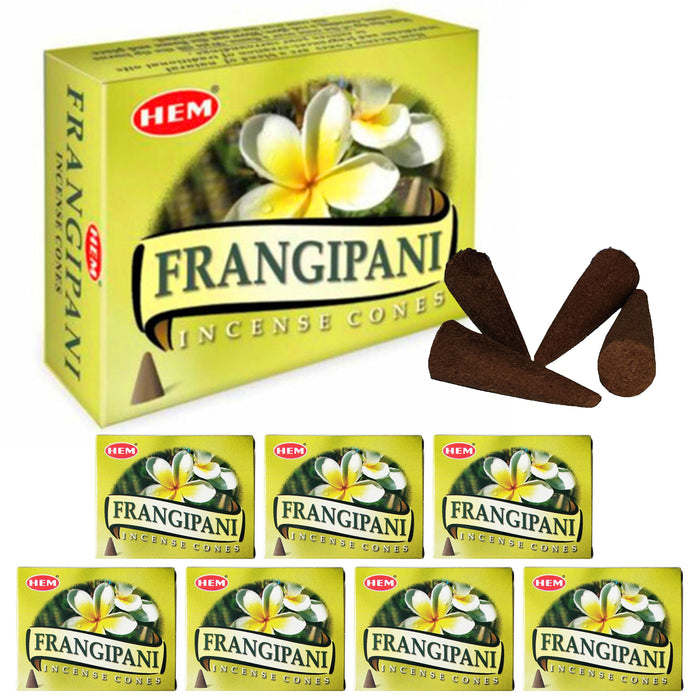 80 Ct Hem Frangipani Incense Cones Plumeria Flower Scent Natural Yoga Meditation