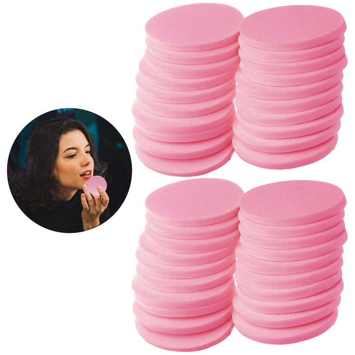 40 Pink Beauty Make Up Facial Sponge Round Foam Pads Cosmetic Applicator Blender