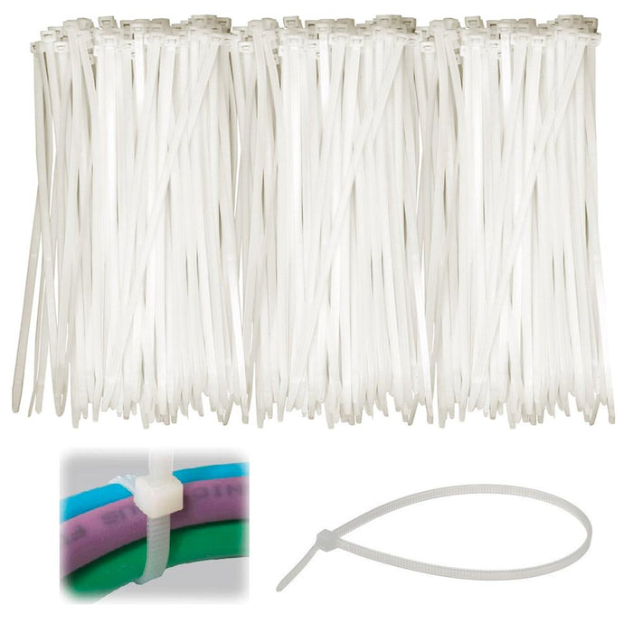 500 pcs Clear 6" Inch Nylon Cable Wire Wrap Zip Ties 18 LBS UV Resistant USA