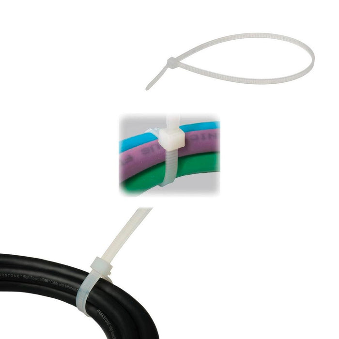 500 pcs Clear 6" Inch Nylon Cable Wire Wrap Zip Ties 18 LBS UV Resistant USA