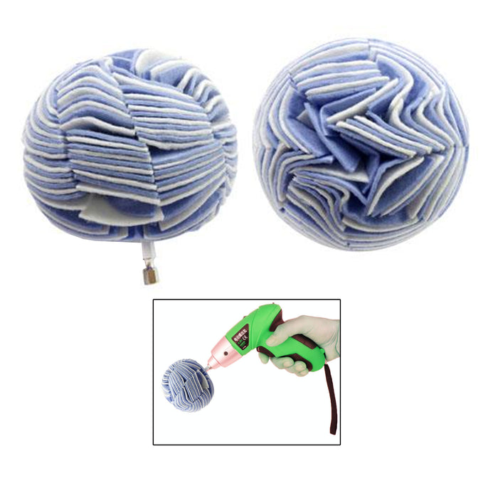 2 Pc 4" Non Woven Buffing Ball Hex Shank Power Drill To High-Speed Polisher Pro