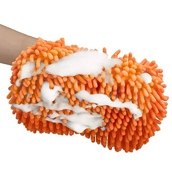 2 Pc Microfiber Chenille Car Wash Sponge Auto Care Brush Pad Cleaning Tools