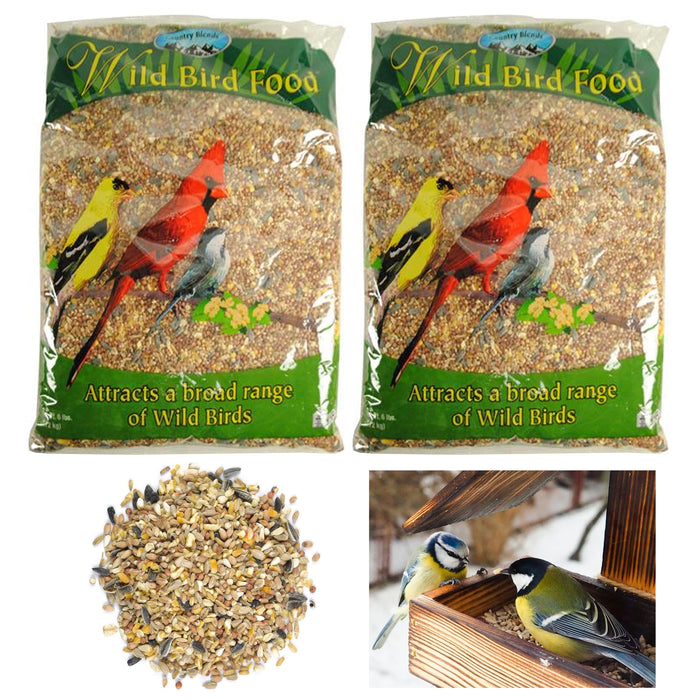 2 Bags Mix Wild Bird Feed Seed Blend Food Birds Health Nutrition Bulk Total 16lb
