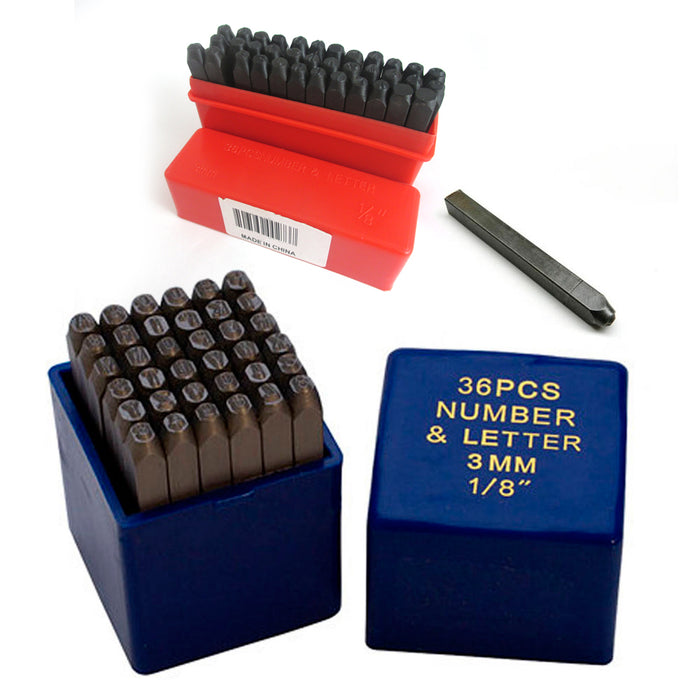 3mm Metal Marking Stamps Set Alphabet Hand Punch Numbers Punching Tool Jewelry
