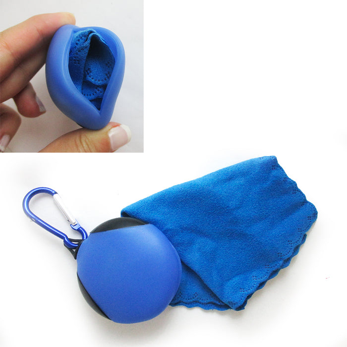 4 PC Microfiber Cleaning Lens Cloth Carabiner Eyeglass Screen Cleaner No Scratch