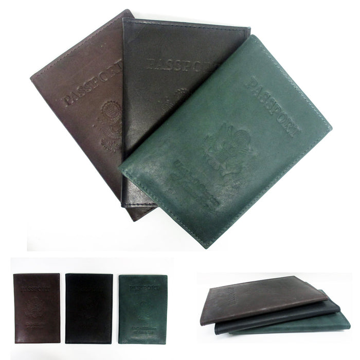 3 Usa Passport Holder Organizer Card Case Protector Leather Cover Travel Wallet