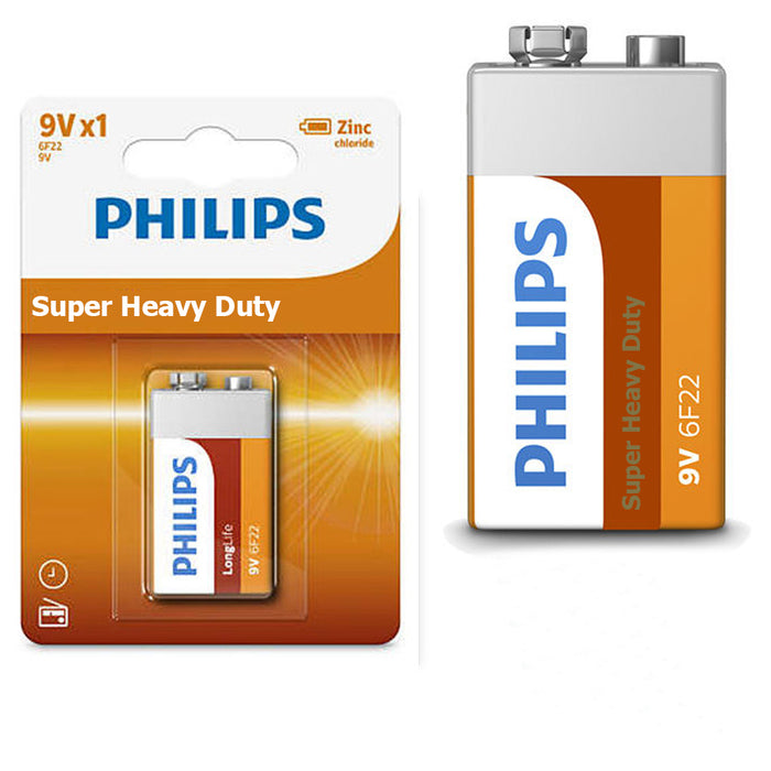 12 9V Philips Battery Super Heavy Duty 9 Volts Batteries Smoke Detector Exp 2022