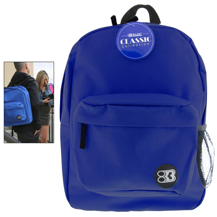 1 Backpack Book Bag Hiking Camping School Travel Sports Back Pack Blue 17"