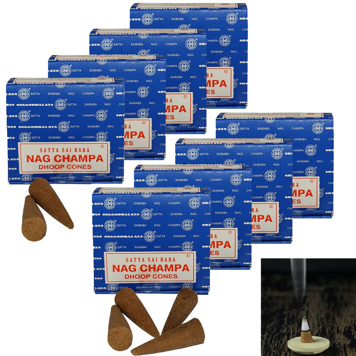 96 Genuine Nag Champa Incense Cones Fragrance Backflow Smoke Tower Aromatherapy