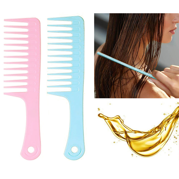 2 X Argan Oil Infused Shower Comb Hair Wide Tooth Dry Wet Gently Detangling