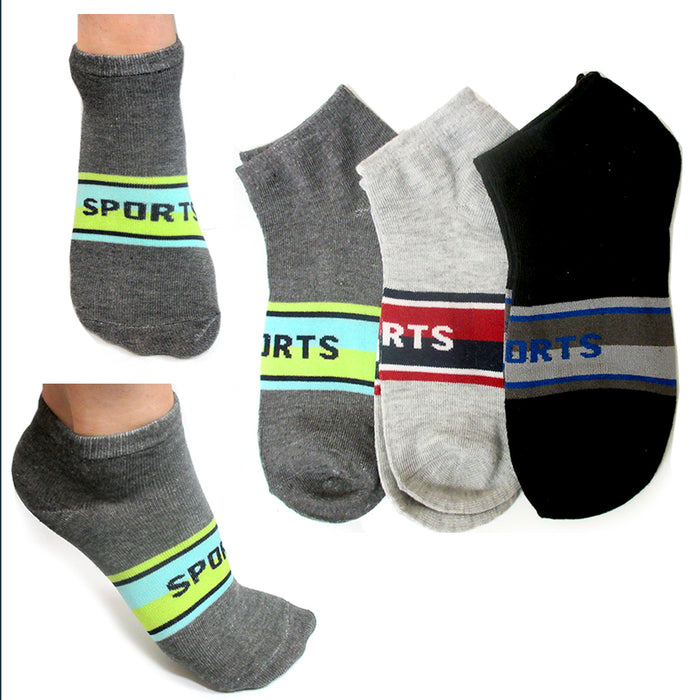 6 Pairs Sports Socks Ankle Quarter Crew Mens Stretchy Low Cut Size 9-11 Assorted