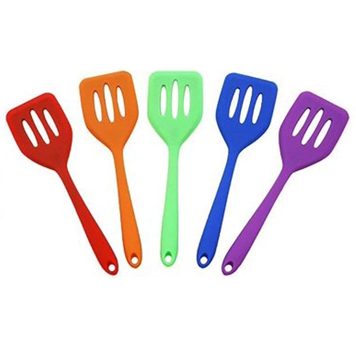 4 Pc Kitchen Spatula Silicone Turner Pancake Egg Heat Resistant Slotted Utensil