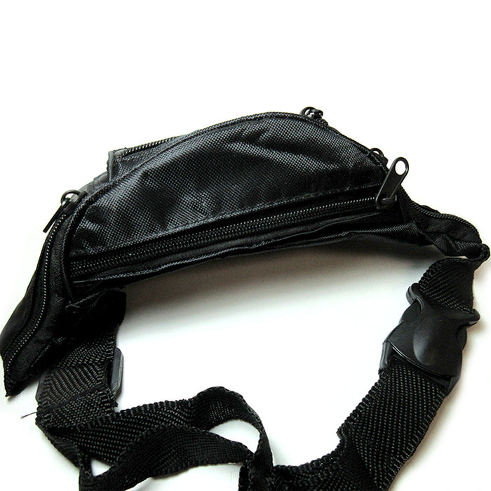 3 X Fanny Pack Waist Pouch 4 Pockets Blue Black Red Travel Bag Adjustable Belt