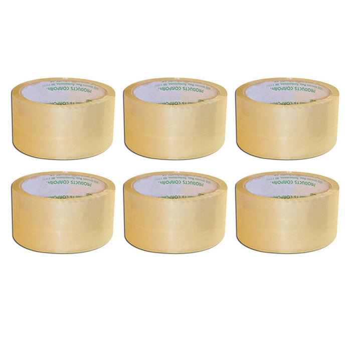 6 Rolls Carton Sealing Clear Packing Tape Box Shipping 2" x 55 Yards Heavy Duty