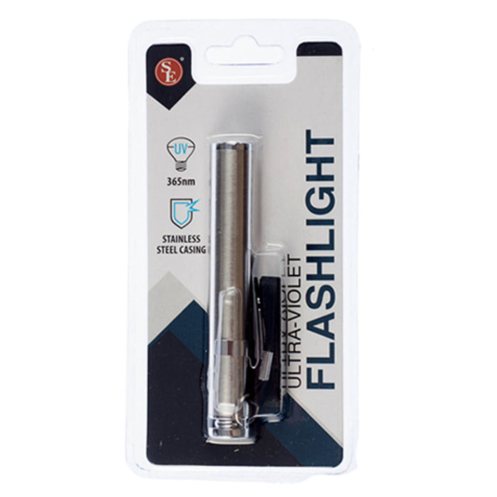 365nm Stainless Steel UV LED Flashlight Mini Detector Lamp Torch Ultra Violet !!