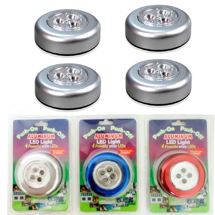 4 LED Touch Push On/Off Light Self-Stick On Click Battery Operated Lights 4 PCS