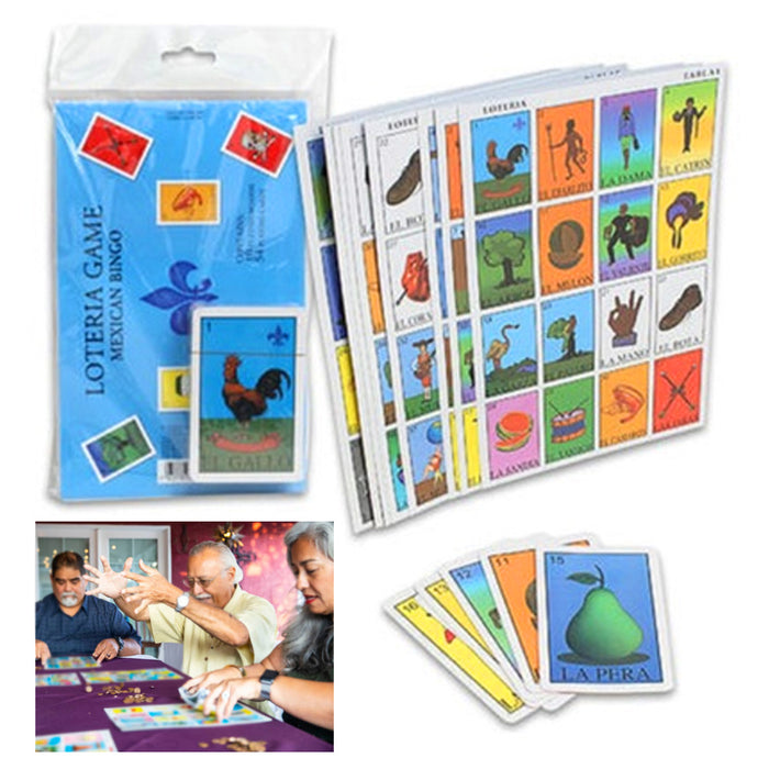 Jumbo Game Mexican Bingo Spanish Lottery 10 Boards 54 Playing Cards Gift