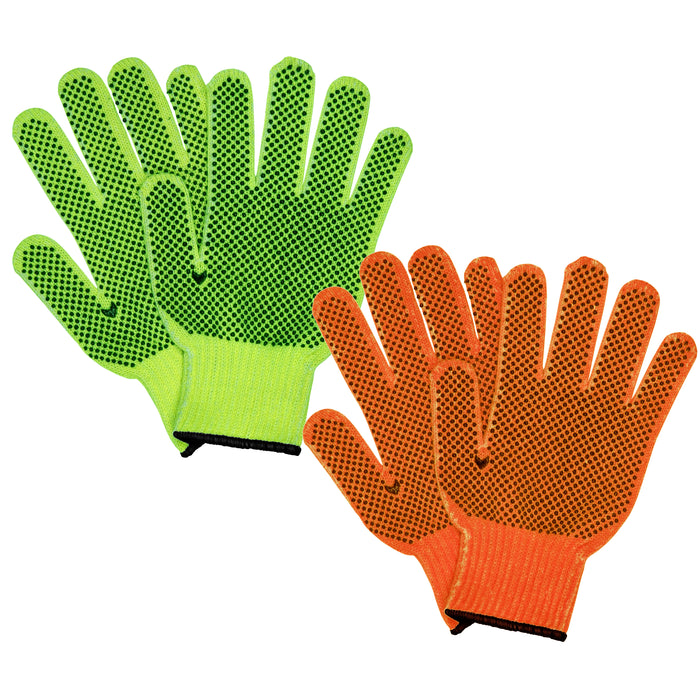 4 Pairs Safety Protection Work Gloves Black Dotted Grip Gardening Construction