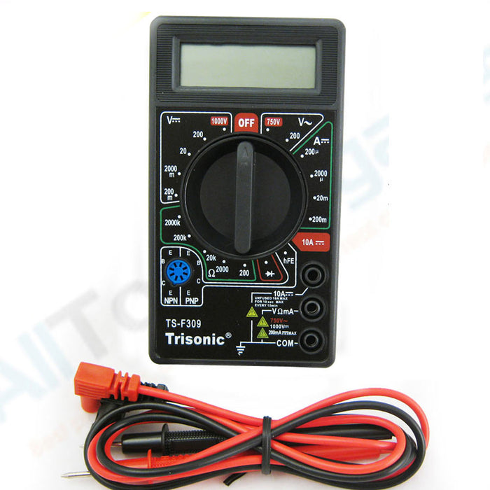 Digital LCD Multimeter Voltmeter Ohms Amps Voltage AC/DC