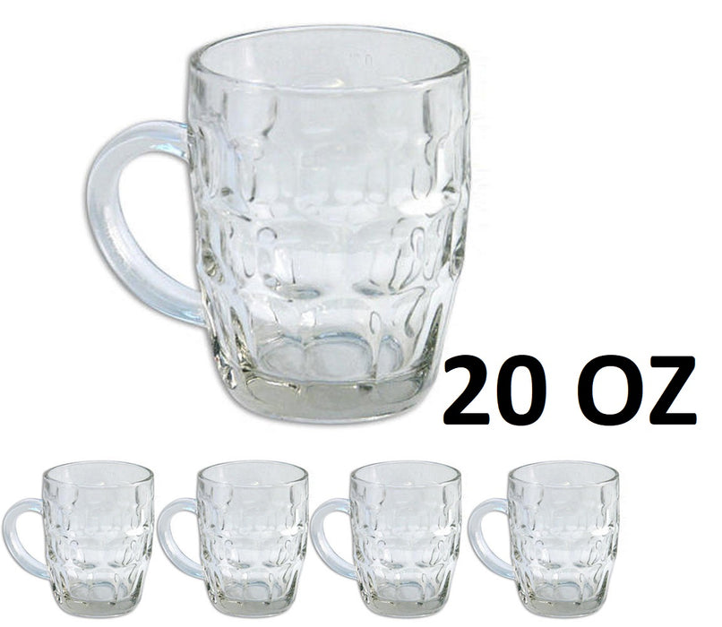 5 Pilsner Glass Cups Clear Coffee Mug Tea Soup Beer Set Hot Cold Beverage 16 Oz