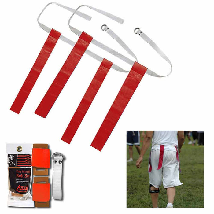 1 Flag Football Belt Set Adjustable Kids Adult Fun Game Belt Foot Ball Red Kit