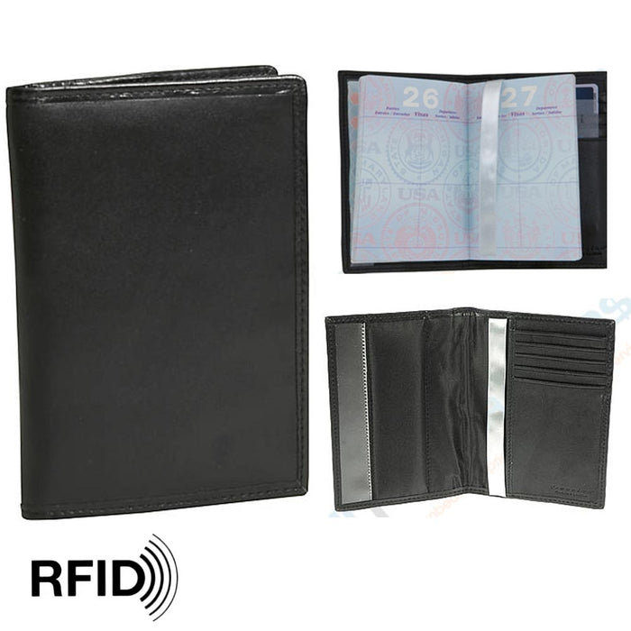 1 Travelon Leather Passport Holder RFID Blocking Wallet Card Cover Case Travel