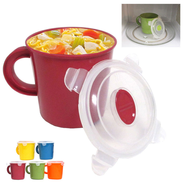 Microwave Food Soup Container Cookware Cup Mug Noodles Bowl Storage Lid BPA Free