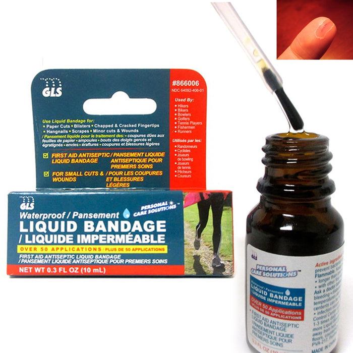 Liquid Bandage 0.3oz Skin Adhesive Hard Cuts Scrapes Wounds Callus Waterproof