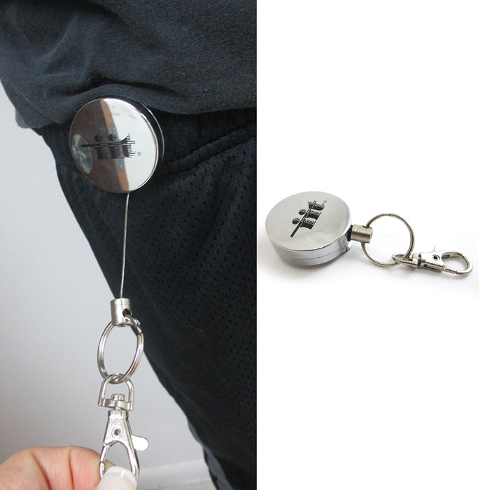 Steel Retractable Key Ring Clip On Pull Chain Id Holder Reel Belt Extends 26"