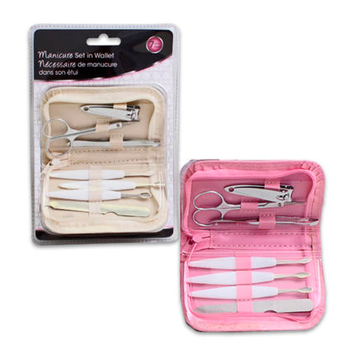 New 7 Pc Pedicure Manicure Set Nail Clipper Cleaner Beauty Kit Case Tools Travel