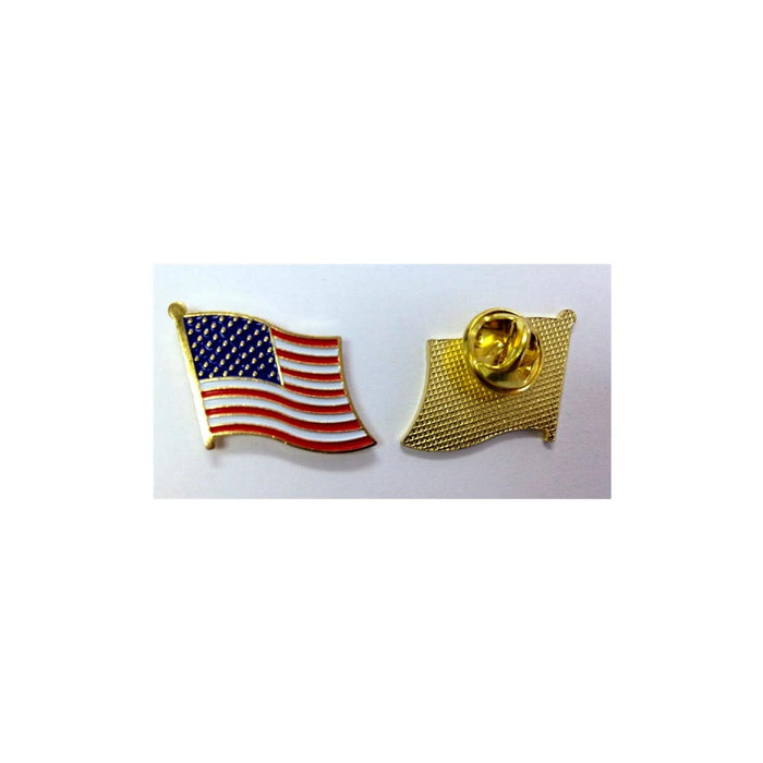 5 American Flag USA Lapel Pin Tie Tack United States Patriotic Badge Brooch Gold
