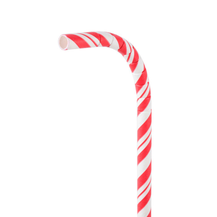 96 Red Striped Paper Straws Biodegradable Drinking Flexible Bendy Birthday Party