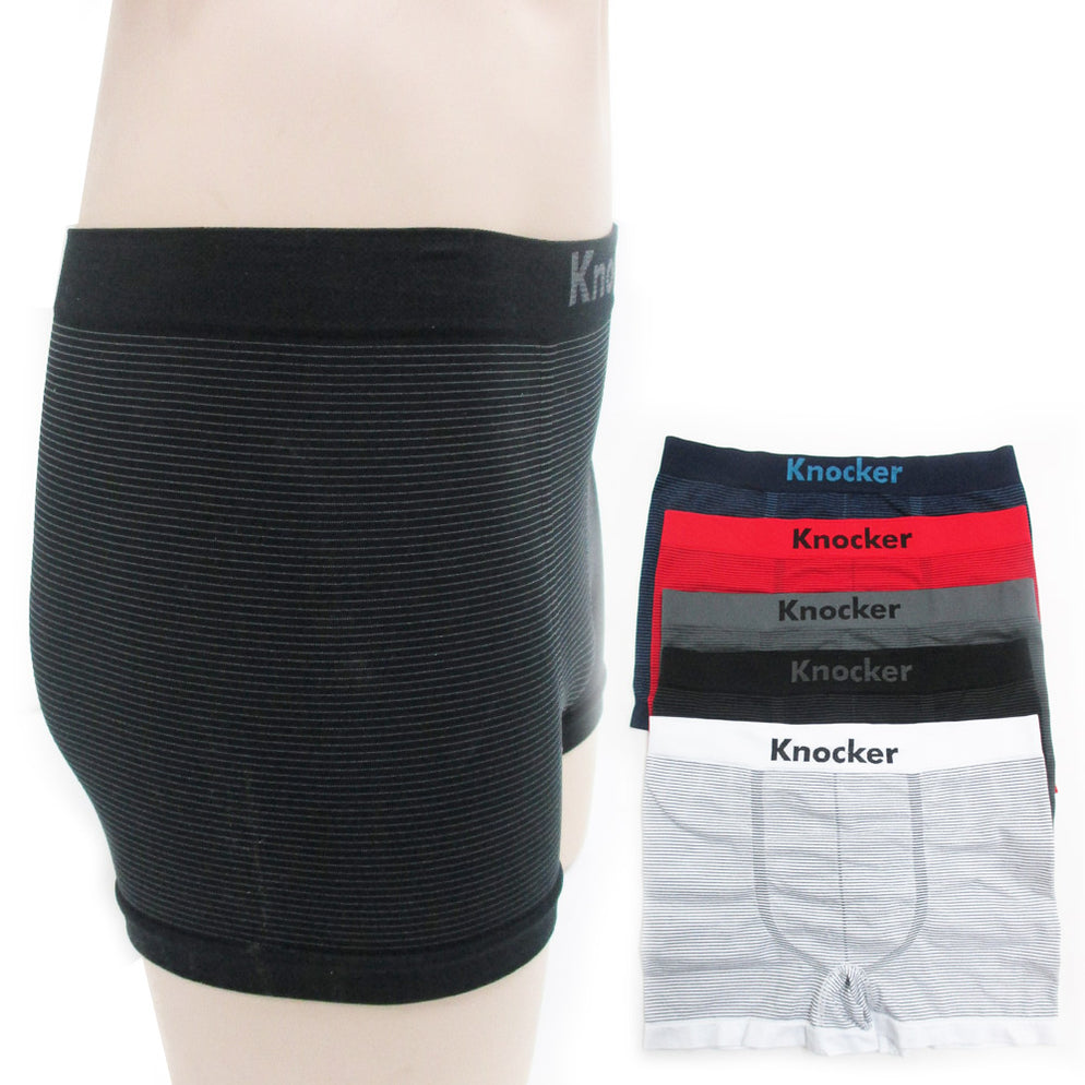Knocker Men's Seamless Microfiber Boxer Briefs (Lot Of 3, 6, 12) | One Size Fits Most (28-40) - Lion Pattern