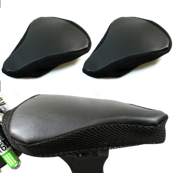 2 Pc Jumbo Bike Seat Cover Black Comfortable Durable Bicycle Cushion Soft Saddle