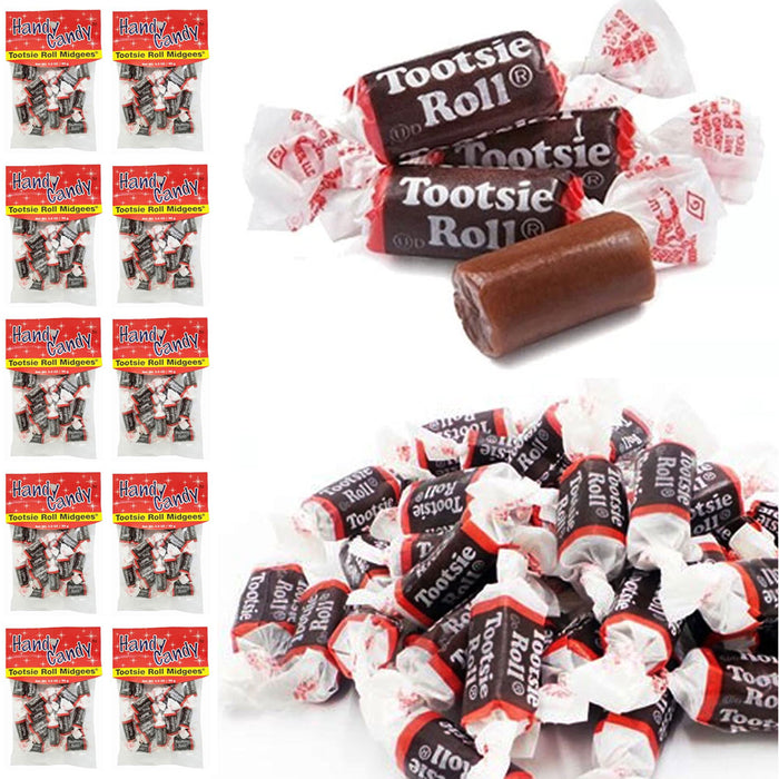 10 Bags Bulk Tootsie Rolls 2 Pound Midgees Chocolate Chewy Candy Halloween Treat