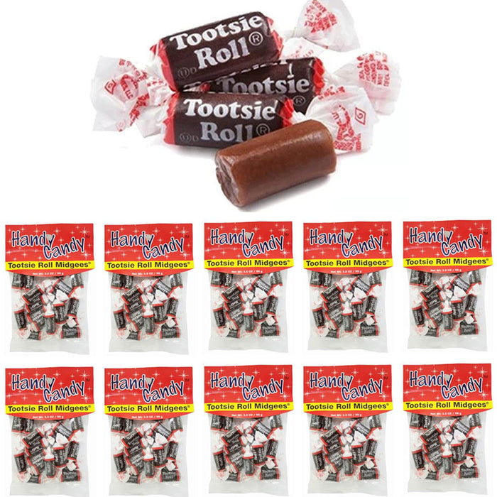 10 Bags Bulk Tootsie Rolls 2 Pound Midgees Chocolate Chewy Candy Halloween Treat