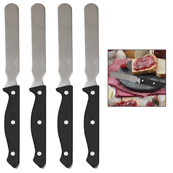 4 Pc Sandwich Butter Spreader Knife Cheese Slicer Serrated Stainless Steel Blade