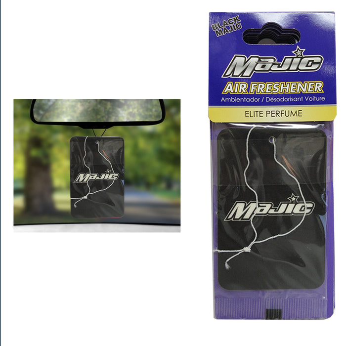 10 Pc Black Majic Elite Scent Air Freshener Car Auto Perfume Home Hanging Office
