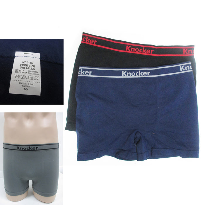 6 Pk Men Seamless Boxers Briefs Underwear Athletic One Size Underpants Knocker