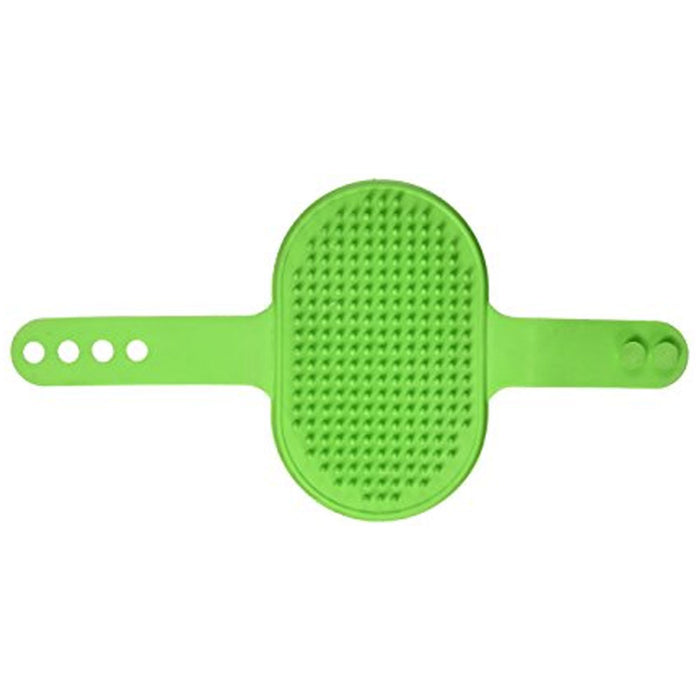 2 Dog Pet Grooming Brush Comb Hair Soft Scrubber Rubber Oval Strap Bath Handle
