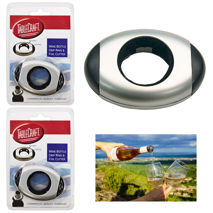 2pc Wine Bottle Collar Drip Ring Cap Drop Proof Foil Cutter Home Bar Accessories