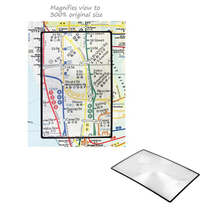 Full Page Magnifying Sheet 3X Fresnel Lens 300% Magnification Reading Vision Aid
