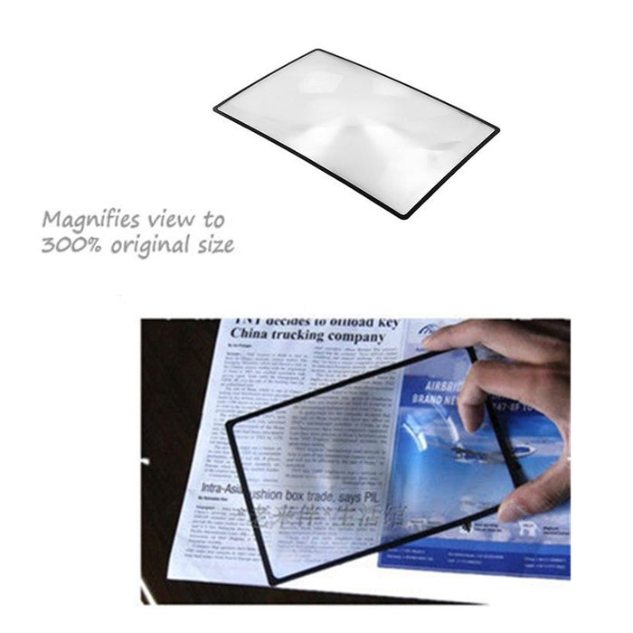 Full Page Magnifying Sheet 3X Fresnel Lens 300% Magnification Reading Vision Aid